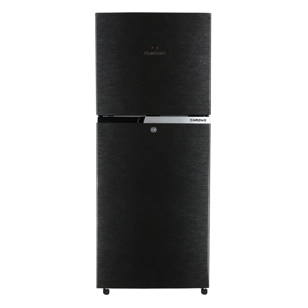 Dawlance 9173 WB Chrome Double Door Refrigerator Hairline Black